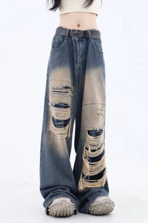 Quick Outfits, Modest Fashion Outfits Ideas Grunge Dark Wash Distressed Jeans