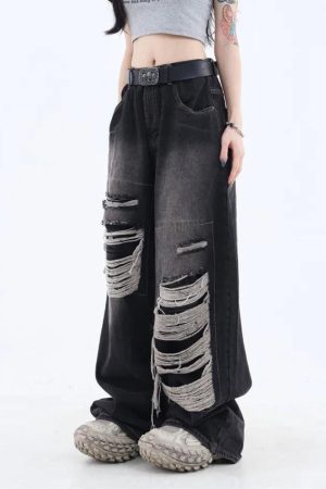 Quick Outfits, Modest Fashion Outfits Ideas Grunge Dark Wash Distressed Jeans