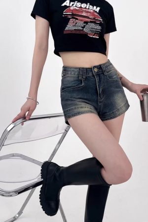 Quick Outfits, Modest Fashion Outfits Ideas Grunge Denim Shorts