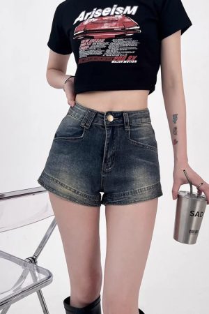 Quick Outfits, Modest Fashion Outfits Ideas Grunge Denim Shorts