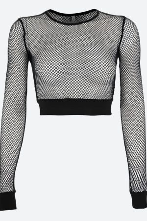Quick Outfits, Modest Fashion Outfits Ideas Grunge Fishnet Crop Top