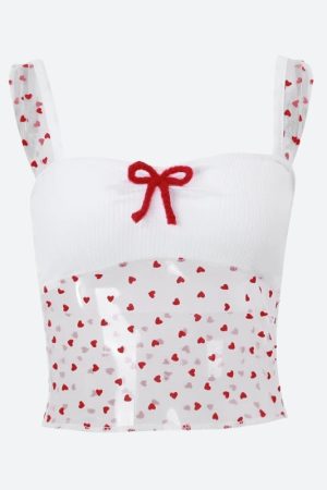 Quick Outfits, Modest Fashion Outfits Ideas Heart Knitted Sheer Crop Top