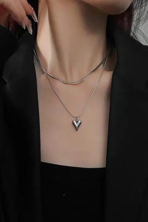 Quick Outfits, Modest Fashion Outfits Ideas Heart Necklace Set