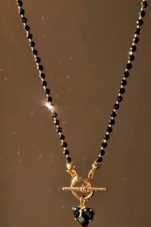 Quick Outfits, Modest Fashion Outfits Ideas Heart Toggle Clasp Beaded Necklace