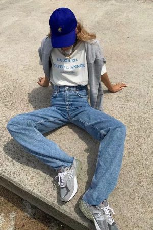 Quick Outfits, Modest Fashion Outfits Ideas High Waist Casual Washed Jeans