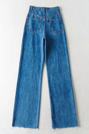 Quick Outfits, Modest Fashion Outfits Ideas High Waist Casual Washed Jeans