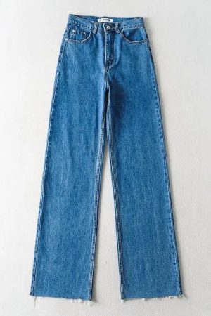Quick Outfits, Modest Fashion Outfits Ideas High Waist Casual Washed Jeans