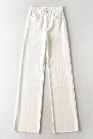 Quick Outfits, Modest Fashion Outfits Ideas High Waist Casual Washed Jeans