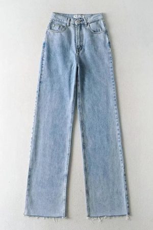 Quick Outfits, Modest Fashion Outfits Ideas High Waist Casual Washed Jeans