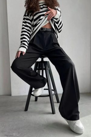 Quick Outfits, Modest Fashion Outfits Ideas High Waisted Tailored Pants