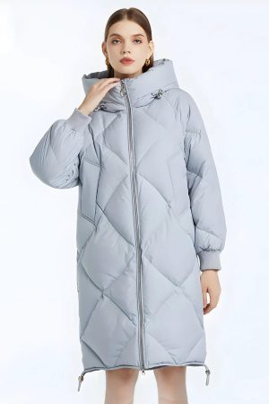 Quick Outfits, Modest Fashion Outfits Ideas Hooded Zip-Up Long Puffer Coat