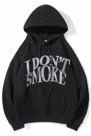 Quick Outfits, Modest Fashion Outfits Ideas I Don't Smoke Rhinestone Hoodie