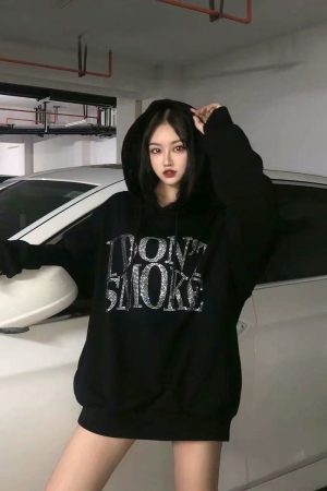 Quick Outfits, Modest Fashion Outfits Ideas I Don't Smoke Rhinestone Hoodie