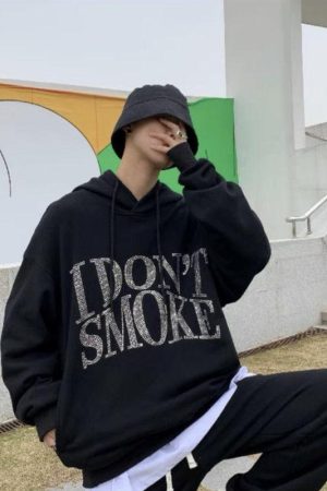 Quick Outfits, Modest Fashion Outfits Ideas I Don't Smoke Rhinestone Hoodie