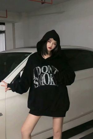 Quick Outfits, Modest Fashion Outfits Ideas I Don't Smoke Rhinestone Hoodie