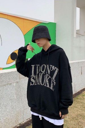 Quick Outfits, Modest Fashion Outfits Ideas I Don't Smoke Rhinestone Hoodie
