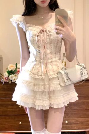 Quick Outfits, Modest Fashion Outfits Ideas Kawaii Top & Mini Skirt Two Piece Set
