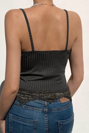 Quick Outfits, Modest Fashion Outfits Ideas Lace Trim Cami Top