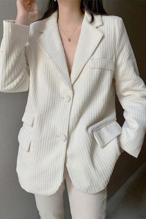 Quick Outfits, Modest Fashion Outfits Ideas Light Academia Corduroy Blazer