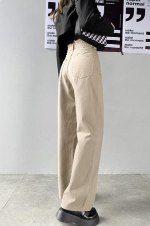 Quick Outfits, Modest Fashion Outfits Ideas Light Academia High Waist Denim Pants