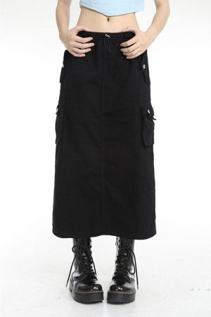 Quick Outfits, Modest Fashion Outfits Ideas Low Rise Parachute Maxi Skirt