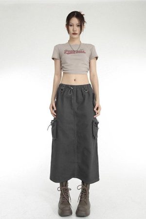 Quick Outfits, Modest Fashion Outfits Ideas Low Rise Parachute Maxi Skirt