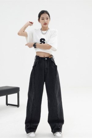 Quick Outfits, Modest Fashion Outfits Ideas Low Rise Wide Leg Baggy Jeans