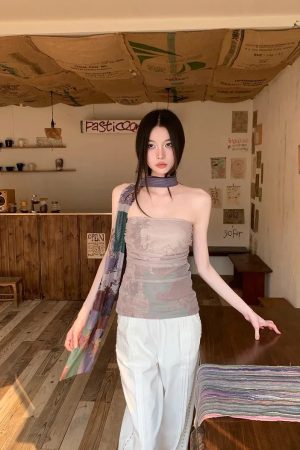 Quick Outfits, Modest Fashion Outfits Ideas Mesh Layered Tube Top