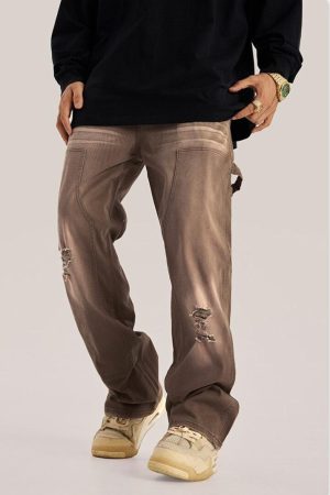 Quick Outfits, Modest Fashion Outfits Ideas Mid Rise Washed Distressed Jeans