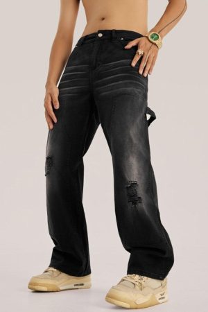 Quick Outfits, Modest Fashion Outfits Ideas Mid Rise Washed Distressed Jeans