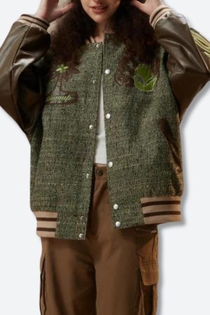 Quick Outfits, Modest Fashion Outfits Ideas Patchwork Bomber Jacket