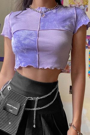 Quick Outfits, Modest Fashion Outfits Ideas Patchwork Crop Top
