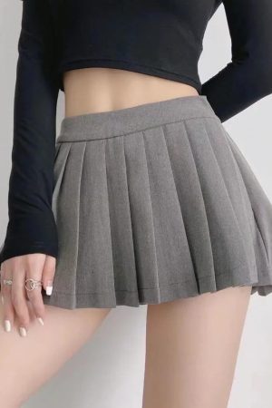 Quick Outfits, Modest Fashion Outfits Ideas Pleated Mini School Skort