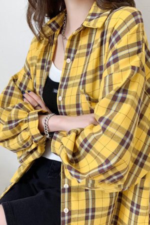 Quick Outfits, Modest Fashion Outfits Ideas Puff Sleeve Plaid Shirt