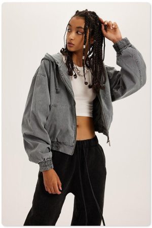 Quick Outfits, Modest Fashion Outfits Ideas Retro Zip-Up Hoodie
