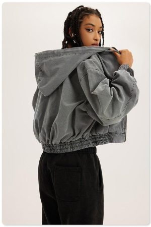 Quick Outfits, Modest Fashion Outfits Ideas Retro Zip-Up Hoodie