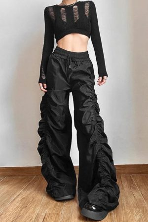 Quick Outfits, Modest Fashion Outfits Ideas Ruched Parachute Pants