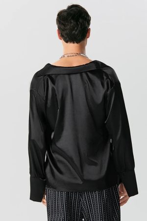 Quick Outfits, Modest Fashion Outfits Ideas Satin Cowl Neck Shirt