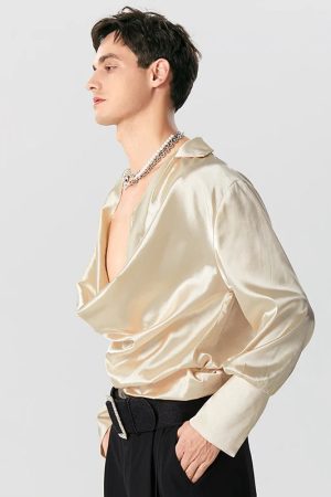 Quick Outfits, Modest Fashion Outfits Ideas Satin Cowl Neck Shirt