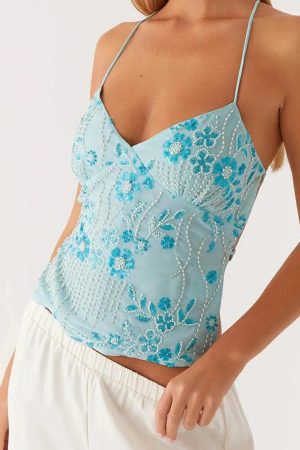 Quick Outfits, Modest Fashion Outfits Ideas Sequined Beaded Backless Top