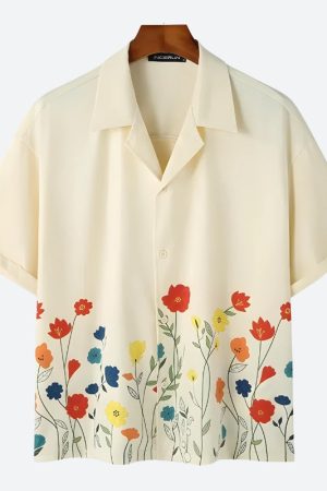 Quick Outfits, Modest Fashion Outfits Ideas Short Sleeve Flowers Shirt