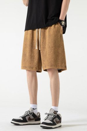 Quick Outfits, Modest Fashion Outfits Ideas Soft Boy Drawstring Waist Sweatshort