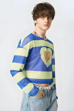 Quick Outfits, Modest Fashion Outfits Ideas Soft Boy Heart Cut Out Crop Top