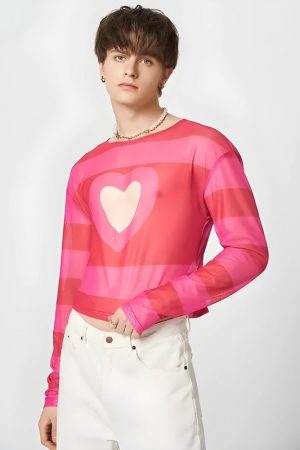 Quick Outfits, Modest Fashion Outfits Ideas Soft Boy Heart Cut Out Crop Top