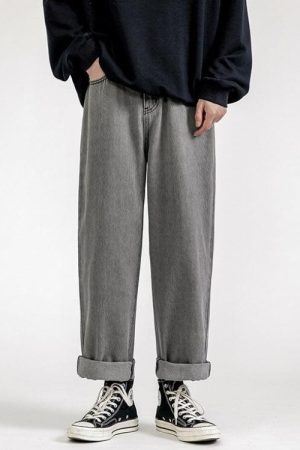 Quick Outfits, Modest Fashion Outfits Ideas Soft Boy Washed Baggy Jeans