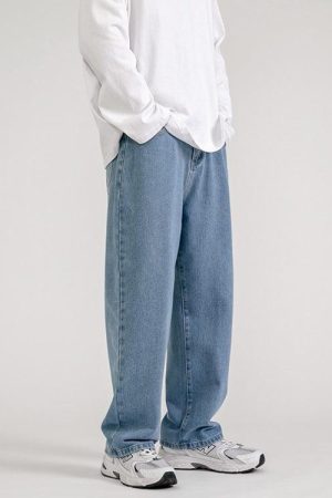 Quick Outfits, Modest Fashion Outfits Ideas Soft Boy Washed Baggy Jeans