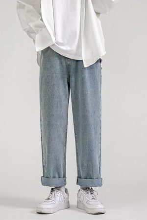 Quick Outfits, Modest Fashion Outfits Ideas Soft Boy Washed Baggy Jeans