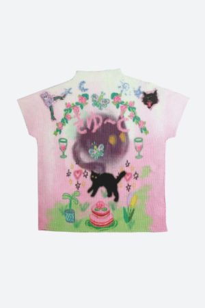 Quick Outfits, Modest Fashion Outfits Ideas Soft Girl Black Cat Top