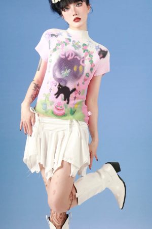 Quick Outfits, Modest Fashion Outfits Ideas Soft Girl Black Cat Top