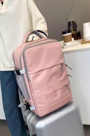 Quick Outfits, Modest Fashion Outfits Ideas Soft Girl Hidden Pockets Travel Backpack